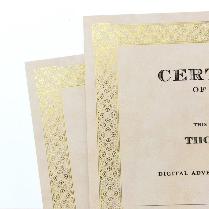 Gartner Studios Gold Foil Parchment Certificate Paper  80lb 8.5  x 11   15 Count Gold With Gold Foil - Image 2